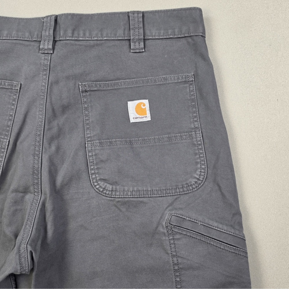 Carhartt Rigby Rugged Flex Relaxed Fit Gray Stretch Canvas Work Shorts Men's 36
